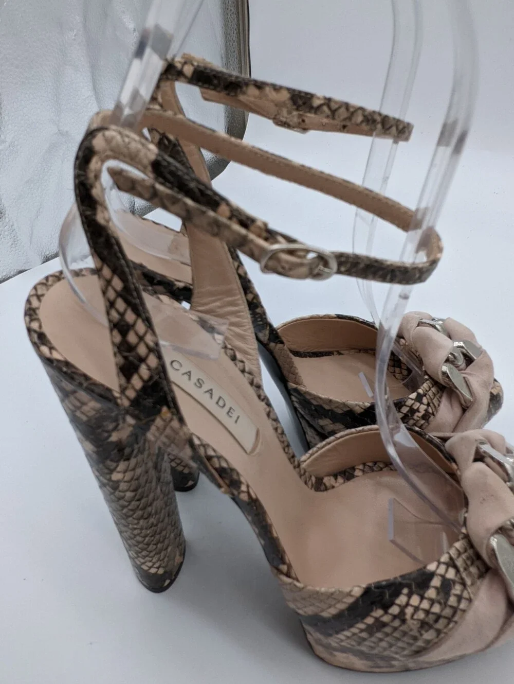 CASADEI Flora Hydra Platform Sandals Heels 37